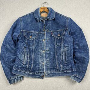 Vintage Levis Blanket lined Trucker 42 MADE IN USA 80s Distressed Denim Type 3
